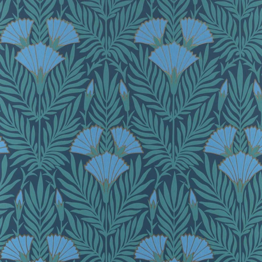 Floral Fanfare (Wp) # 04 Cornflower by 1838 Wallcoverings Designer Wallpaper V&A Decorative Papers STRAIGHT PASTE THE WALL UNITED KINGDOM V-16.5" 20.5"X11YD - Swanky Fabrics -