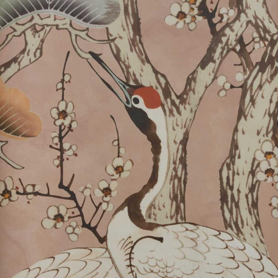 Kyoto Blossom (Wp) # 04 Sandstone by 1838 Wallcoverings Designer Wallpaper V&A Decorative Papers STRAIGHT PASTE THE WALL UNITED KINGDOM V-118"H-81.9" 20.5"X13.7YD - Swanky Fabrics -