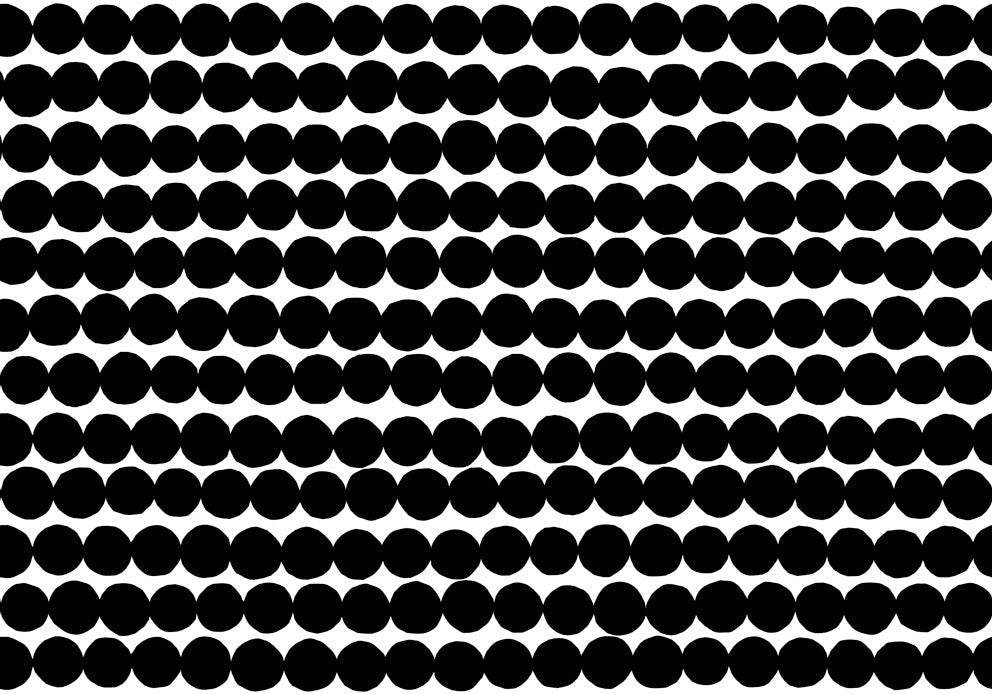 Räsymatto Ebony and Off-White 23320X by Marimekko Designer Wallpaper