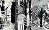 Marimekko Wallpaper Pikkuveljekset Ebony and Steel Gray 23341X