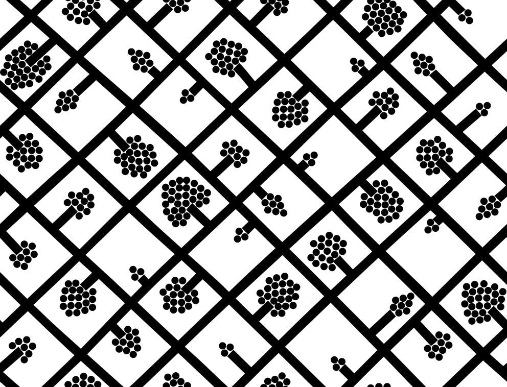 Spalje Ebony and Eggshell 23345X by Marimekko Designer Wallpaper