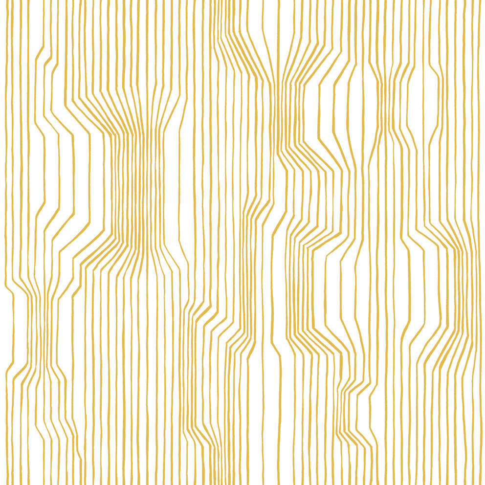 Frekvenssi Mustard and Eggshell 23367X by Marimekko Designer Wallpaper