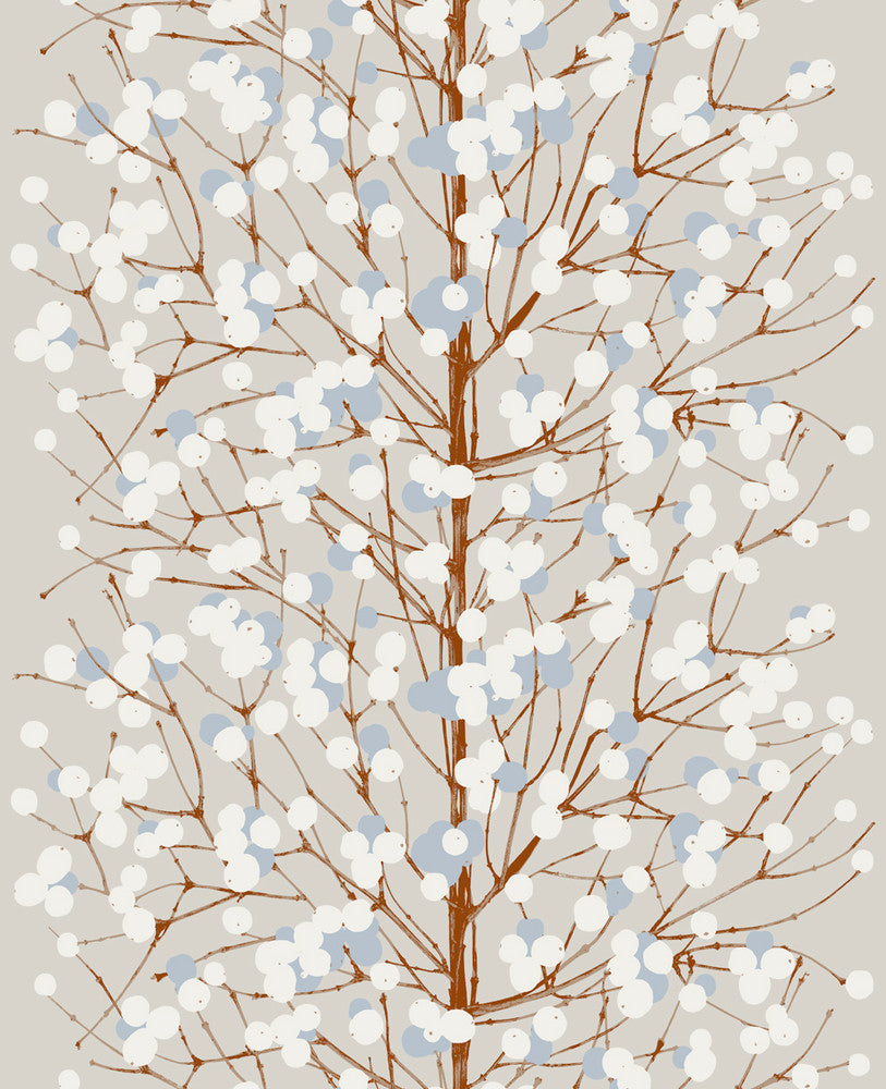 Lumimarja Taupe and Cornflower 23375X by Marimekko Designer Wallpaper