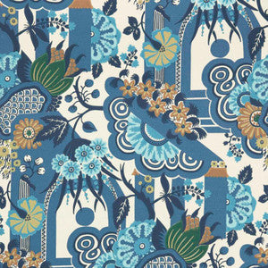 1838 Wallcoverings Wallpaper Pineapple Garden (Wp) # 05 Cobalt