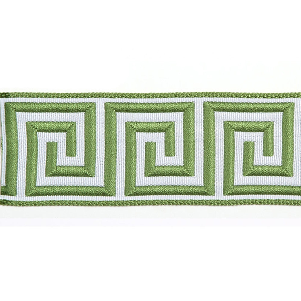 Hellenic Key Jacquard Tape Kiwi by Europatex Designer Fabric Hellenic 62% Fibranne, 38% Rayon 2.00 inches - Swanky Fabrics -