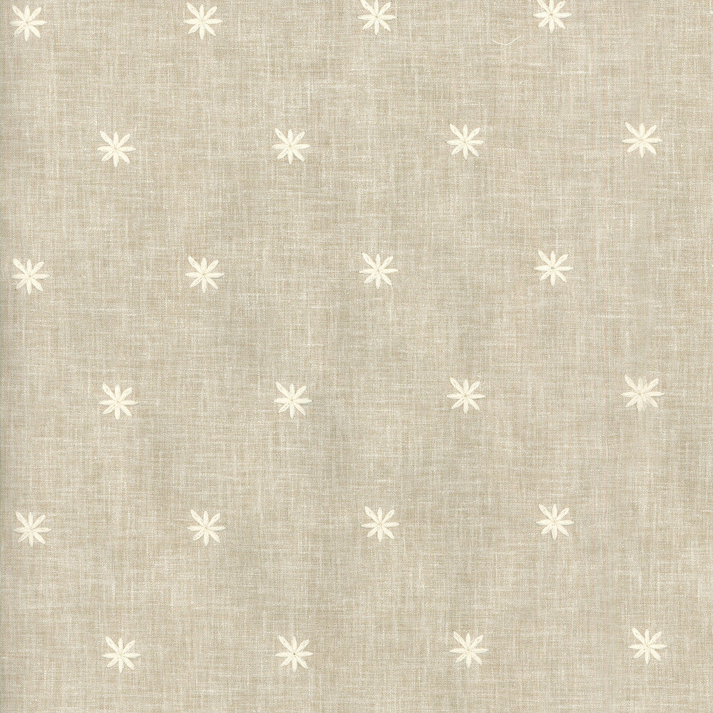 Sunset Emb Parchment Srd 250020 by ED Ellen DeGeneres Designer Fabric - BASE:52% Polyester 48% Cotton EMBROID:100% Polyester INDIA 12000 Horizontal: 3.125 and Vertical: 4.5 54 - Swanky Fabrics -