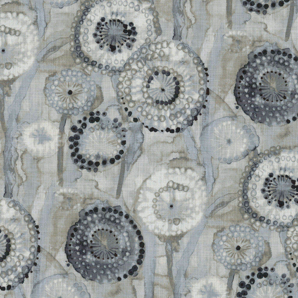 MAJORCA SMOKE 250682 by ED Ellen DeGeneres Designer Fabric - Base: 50% Polyester 50% Cotton Embroid:100% Polyester 42000 Horizontal: 25.25 and Vertical: 13.5 54 - Swanky Fabrics -