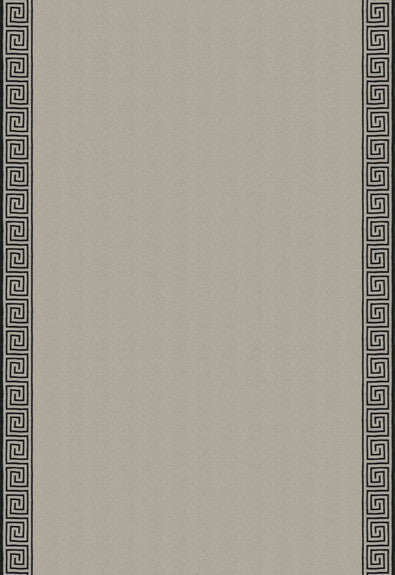Greek Key Embroidery Pebble and Black 25801 by Schumacher Designer Fabric COLLECTION-NAME-TBA-25800 75% Cotton, 25% Linen Martindale 20,000 Horizontal: - and Vertical: 4.25 57 - Swanky Fabrics -