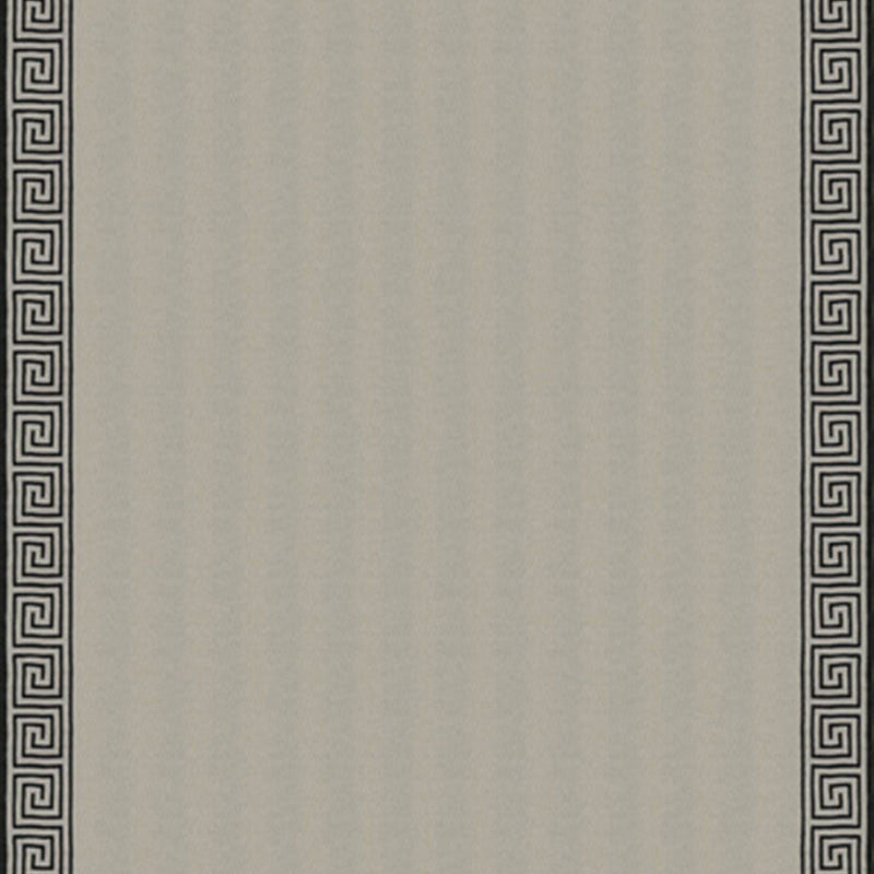 Greek Key Embroidery Pebble And Black 25801 by Schumacher Designer Fabric IN HER STYLE IN HIS STYLE See Sample BELGIUM TO BE DETERMINED </p><p>Repeat: Horizontal: - and Vertical: 4 1/4" (11CM) 57" WIDE (145CM) - Swanky Fabrics -