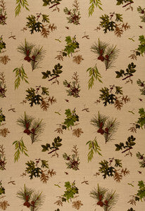 Schumacher Fabric Woodlands Pine Lichen On Natural 2602880