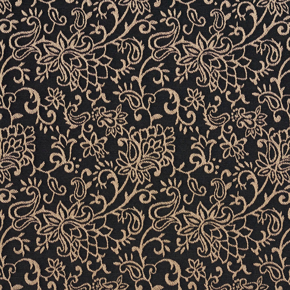 2606 Onyx/Garden by Charlotte Designer Fabric Uptown Jacquards VI 100% Woven Polyester Asia Exceeds 70,000 Wyzenbeek Rubs (Heavy Duty) Horizontal: 6" x Vertical: 7" 54 Inches - Swanky Fabrics -