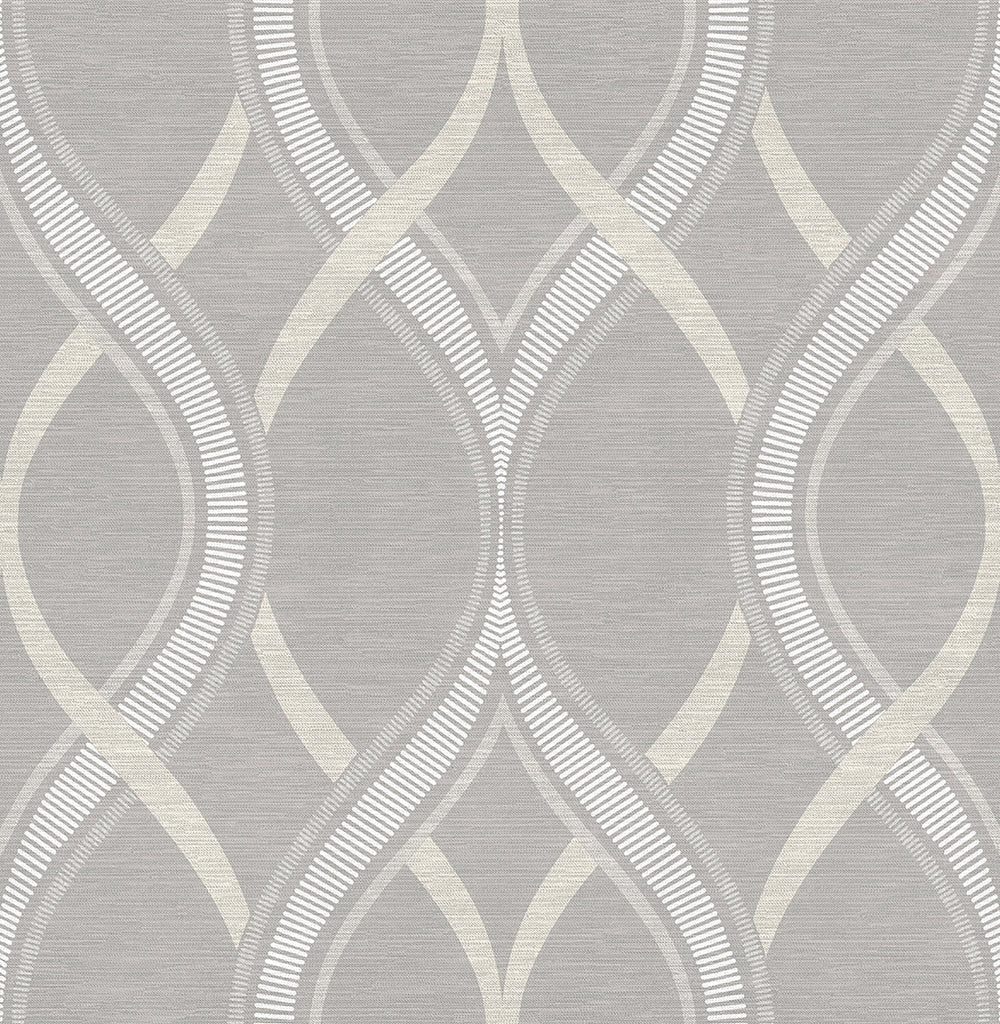 Frequency Grey Ogee Wallpaper by A-Street Prints Designer