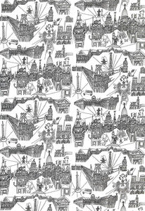 Schumacher Fabric Views Of Paris Black On White 2628830
