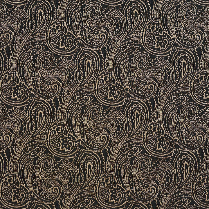 2633 Onyx/Paisley by Charlotte Designer Fabric Uptown Jacquards VI 100% Woven Polyester Asia Exceeds 70,000 Wyzenbeek Rubs (Heavy Duty) Horizontal: 6.75 " x Vertical: 7.5" 54 Inches - Swanky Fabrics -