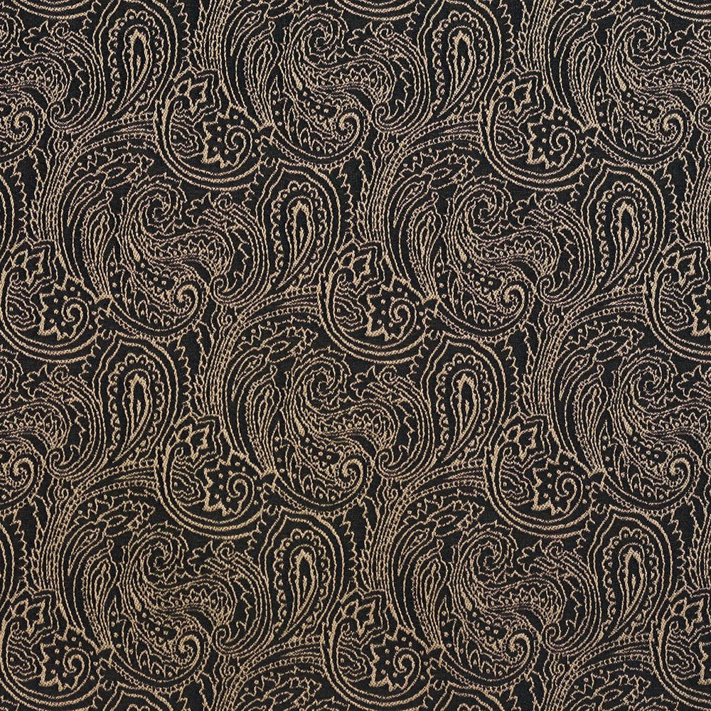 2633 Onyx/Paisley by Charlotte Designer Fabric Uptown Jacquards VI 100% Woven Polyester Asia Exceeds 80,000 Wyzenbeek Rubs (Heavy Duty) </p><p>Repeat: Horizontal: 6.75 " x Vertical: 7.5" 54 Inches - Swanky Fabrics -