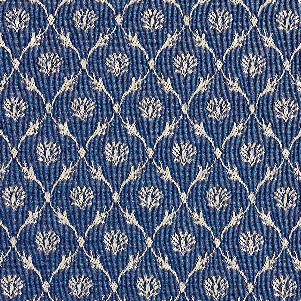 2636 Wedgewood/Trellis by Charlotte Designer Fabric Uptown Jacquards VI 100% Woven Polyester Asia Exceeds 70,000 Wyzenbeek Rubs (Heavy Duty) Horizontal: 1.5" x Vertical: 1.5" 54 Inches - Swanky Fabrics -