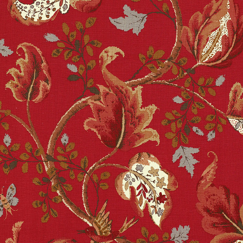 Fox Hollow Tomato And Brass 2639646 by Schumacher Designer Fabric DW-SPRING 2004 COLLECTION See Sample CZECH REPUBLIC MEDIUM DUTY </p><p>Repeat: Horizontal: 26 5/8" (68CM) and Vertical: 27" (69CM) 56" WIDE (142CM) - Swanky Fabrics -