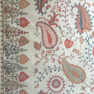 Schumacher Fabric Lakai Printed Embroidery Ivory 2643360