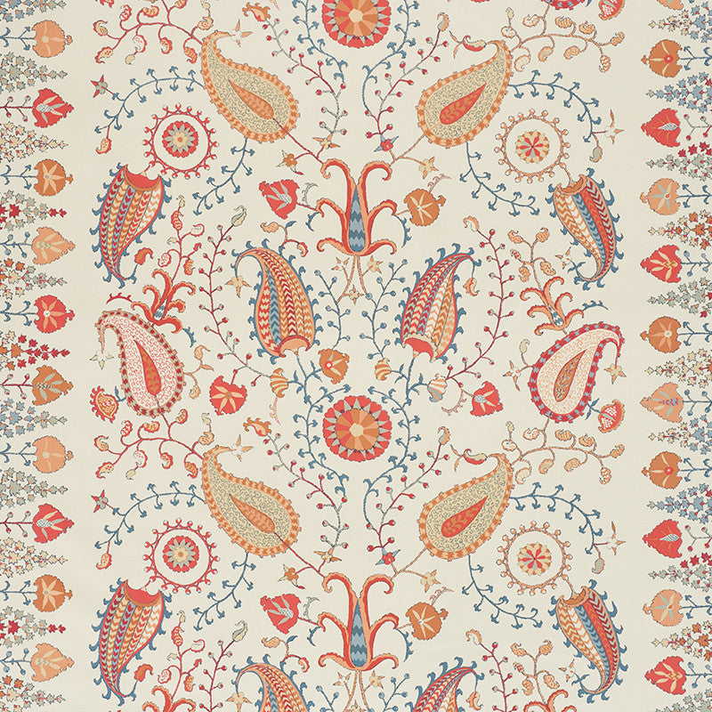 Lakai Printed Embroidery Ivory 2643360 by Schumacher Designer Fabric DW-SPRING 2004 COLLECTION See Sample FRANCE LIGHT DUTY </p><p>Repeat: Horizontal: 55 1/2" (141CM) and Vertical: 28 3/4" (73CM) 55 1/2" WIDE (141CM) - Swanky Fabrics -