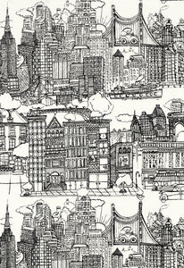Schumacher Fabric New York New York Black And White 2643410