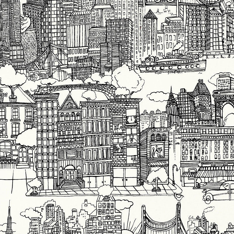 New York New York Black And White 2643410 by Schumacher Fabric Schumacher Fabric New York New York Black And White 2643410Fabric COTTON 100% UNITED STATES OF AMERICA </p><p>Repeat: H: HORZ. 27" (69CM) , V: VERT. 25" (64CM) 54 - Fabric Carolina -