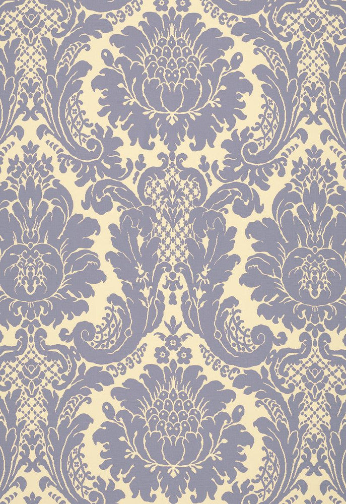 Harmon Manor II Blue 2643543 by Schumacher Designer Fabric Classic-Prints 55% Linen, 45% Cotton - Horizontal: 27 and Vertical: 32.25 53.5 - Swanky Fabrics -