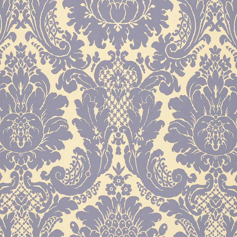 Harmon Manor Ii Blue 2643543 by Schumacher Designer Fabric DEC WALK MISC See Sample BELGIUM NOT APPLICABLE </p><p>Repeat: Horizontal: 27" (69CM) and Vertical: 32 1/4" (82CM) 53 1/2" WIDE (136CM) - Swanky Fabrics -