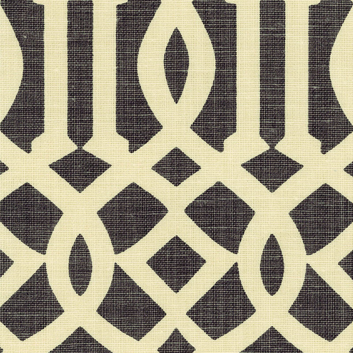 Imperial Trellis Parchment/Midnight 2643760 by Schumacher Designer Fabric HOUSE OF KWID - SPRING 05 See Sample UNITED STATES OF AMERICA TO BE DETERMINED </p><p>Repeat: Horizontal: 6 3/4" (17CM) and Vertical: 12 1/2" (32CM) 54" WIDE (137CM) - Swanky Fabrics -