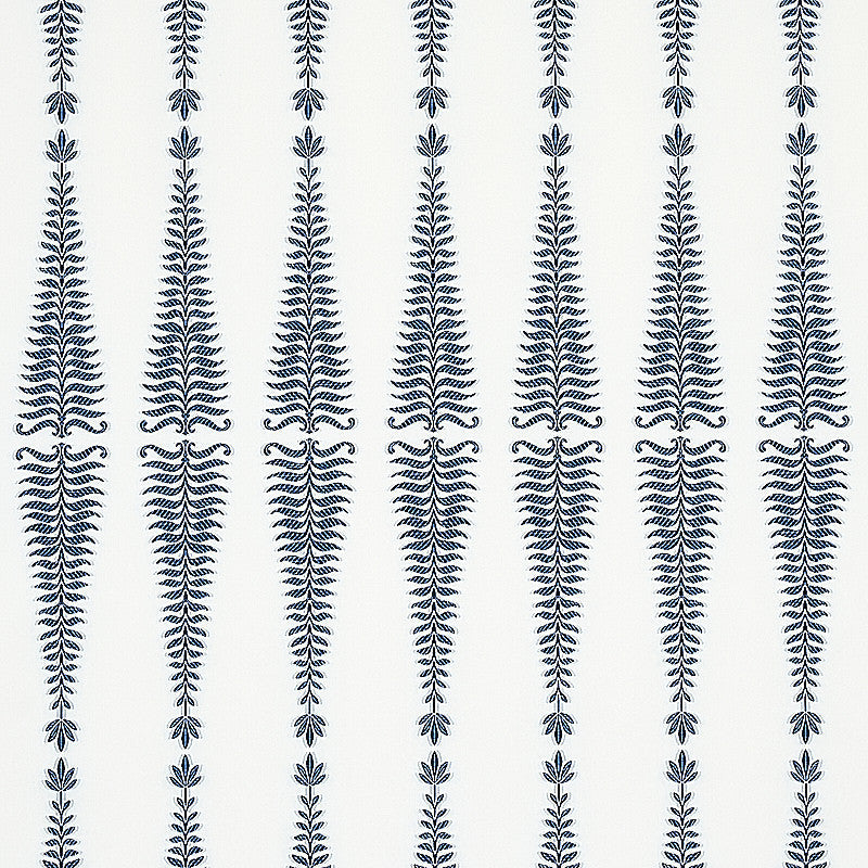Fern Tree Navy & White 2643882 by Schumacher Fabric Schumacher Fabric Fern Tree Navy & White 2643882Fabric COTTON 80% ITALY </p><p>Repeat: H: HORZ. 3 1/2" (9CM), V: VERT. 18 2/3" (48CM) 55.125 - Fabric Carolina -