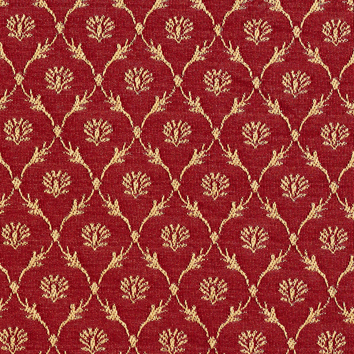 2643 Crimson/Trellis by Charlotte Designer Fabric Uptown Jacquards VI 100% Woven Polyester Asia Exceeds 70,000 Wyzenbeek Rubs (Heavy Duty) Horizontal: 1.5" x Vertical: 1.5" 54 Inches - Swanky Fabrics -