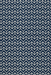 Schumacher Fabric Chevron Print Navy 2644031
