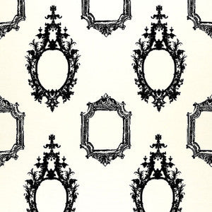 Schumacher Fabric Go Baroque Ebony On Ivory 2644250