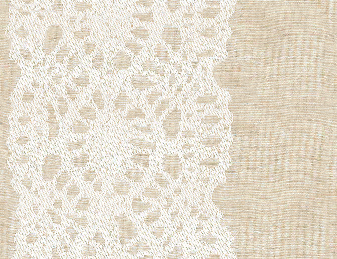 Lace Lisere Linen 2644441 by Schumacher Designer Fabric - 35% Cotton, 31% Linen, 24% Viscose, 10% Polyester - Horizontal: 27 and Vertical: 4 54 - Swanky Fabrics -