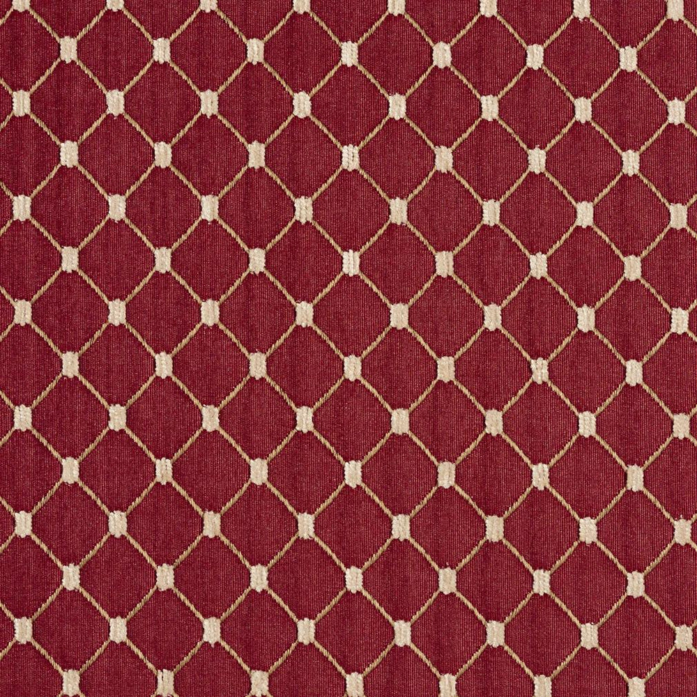 2652 Crimson/Diamond by Charlotte Designer Fabric Uptown Jacquards VI 100% Woven Polyester Asia Exceeds 116,000 Wyzenbeek Rubs (Heavy Duty) </p><p>Repeat: Horizontal: 1.75" x Vertical: 1.5" 54 Inches - Swanky Fabrics -