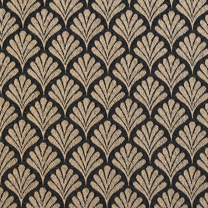 2660 Onyx/Fan by Charlotte Designer Fabric Uptown Jacquards VI 100% Woven Polyester Asia Exceeds 70,000 Wyzenbeek Rubs (Heavy Duty) Horizontal: 1.75" x Vertical: 1.5" 54 Inches - Swanky Fabrics -