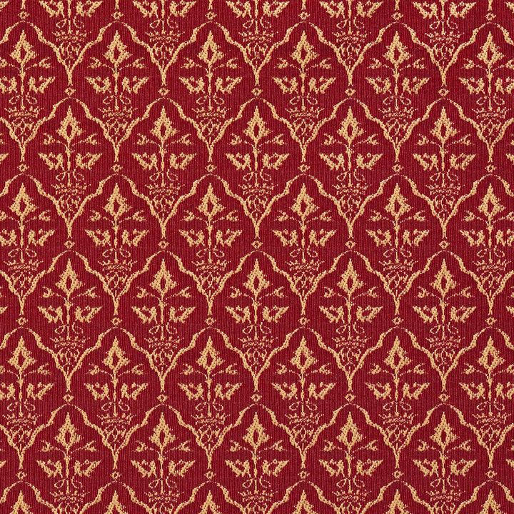 2670 Crimson/Cameo by Charlotte Designer Fabric Uptown Jacquards VI 100% Woven Polyester Asia Exceeds 70,000 Wyzenbeek Rubs (Heavy Duty) Horizontal: 1.5" x Vertical: 2.75" 54 Inches - Swanky Fabrics -