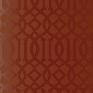 Schumacher Wallpaper Imperial Trellis Cinnabar Gloss 2707214