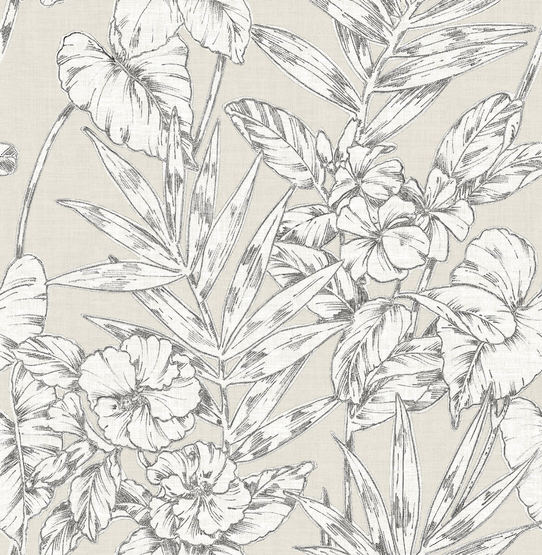 Fiji Beige Floral Wallpaper by A-Street Prints Designer