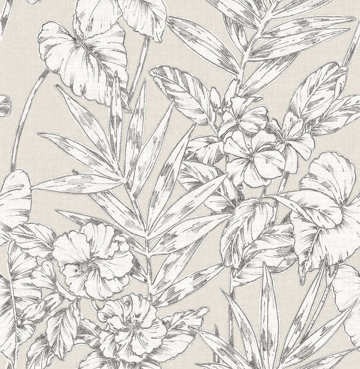 Fiji Beige Floral Wallpaper by A-Street Prints Designer