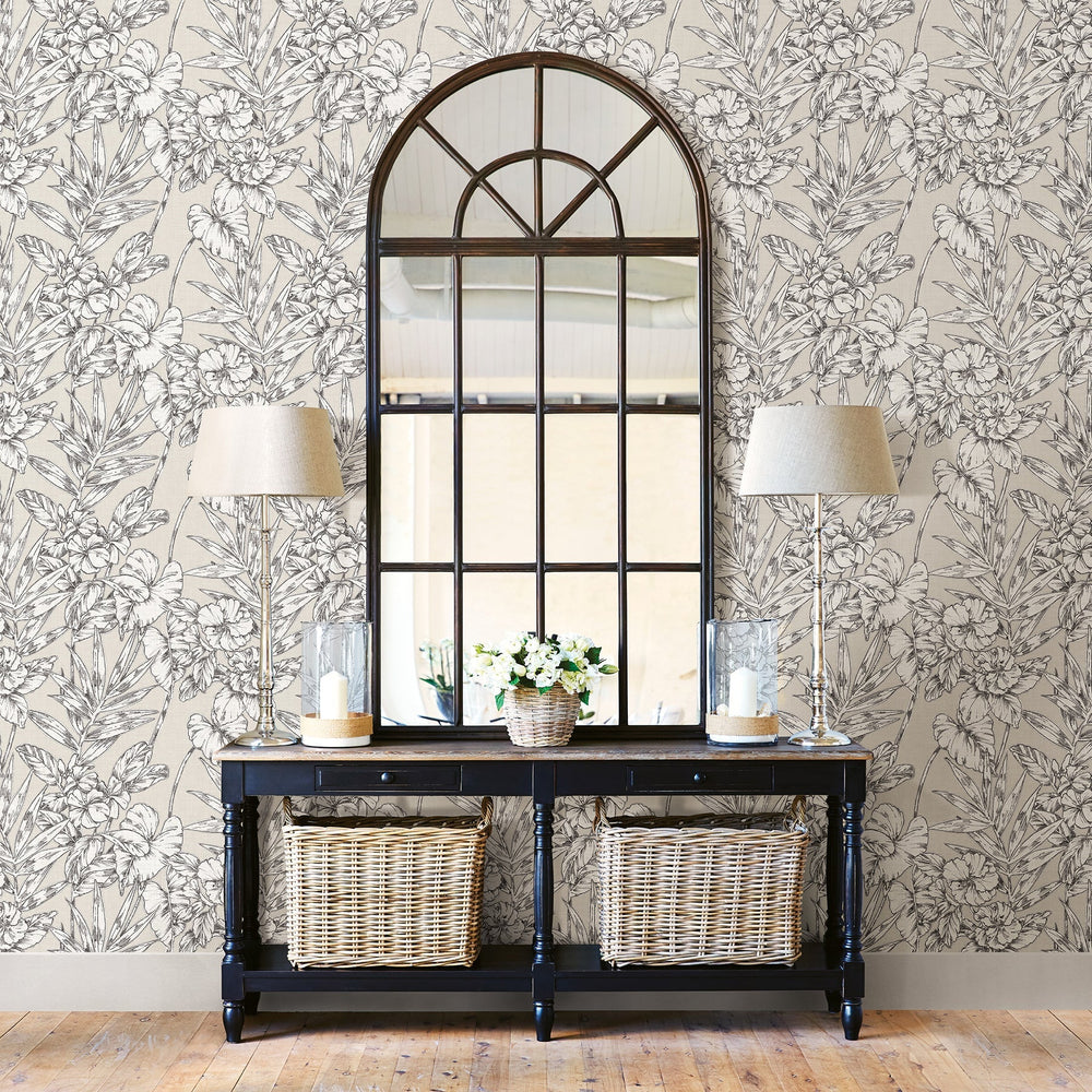 Fiji Beige Floral Wallpaper by A-Street Prints Designer
