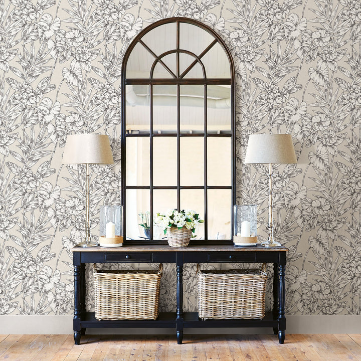 Fiji Beige Floral Wallpaper by A-Street Prints Designer