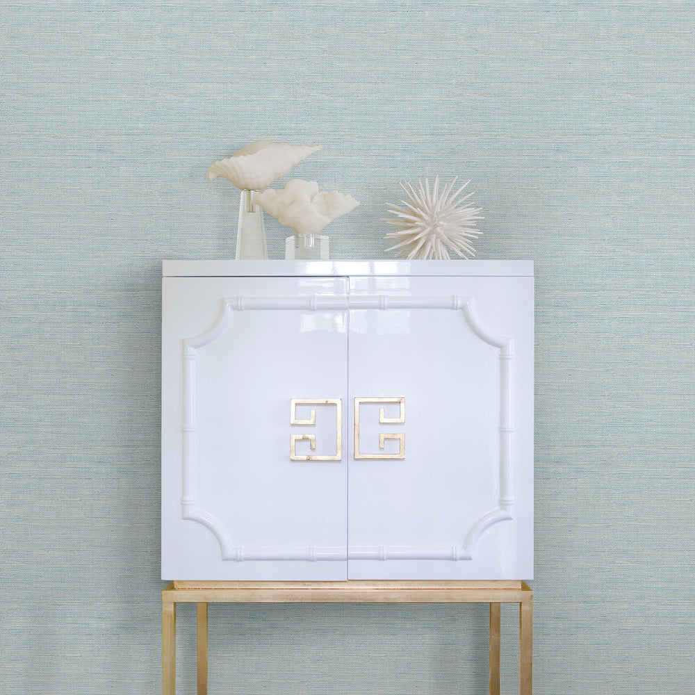 Lilt Blue Faux Grasscloth Wallpaper by A-Street Prints Designer