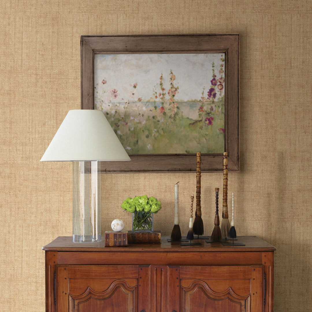 Caviar Beige Basketweave Wallpaper by Warner Designer