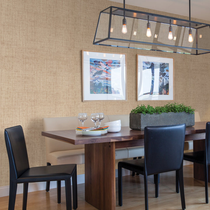 Caviar Beige Basketweave Wallpaper by Warner Designer