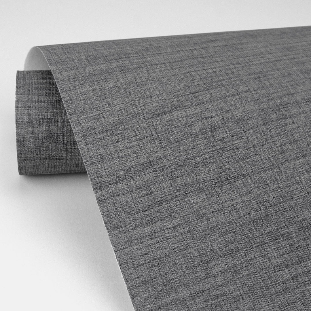 Essence Dark Grey Linen Texture Wallpaper by A-Street Prints Designer