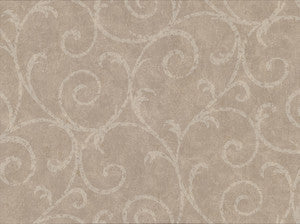 Warner Wallpaper Sansa Light Brown Plaster Scroll