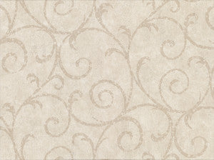 Warner Wallpaper Sansa Beige Plaster Scroll