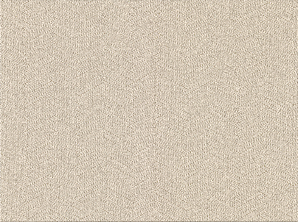 Karma Beige Herringhone Weave Wallpaper by Warner Designer Cortina IV Covers about 60.8 square feet 27-in by 27-ft long roll Unpasted 0 - Swanky Fabrics -