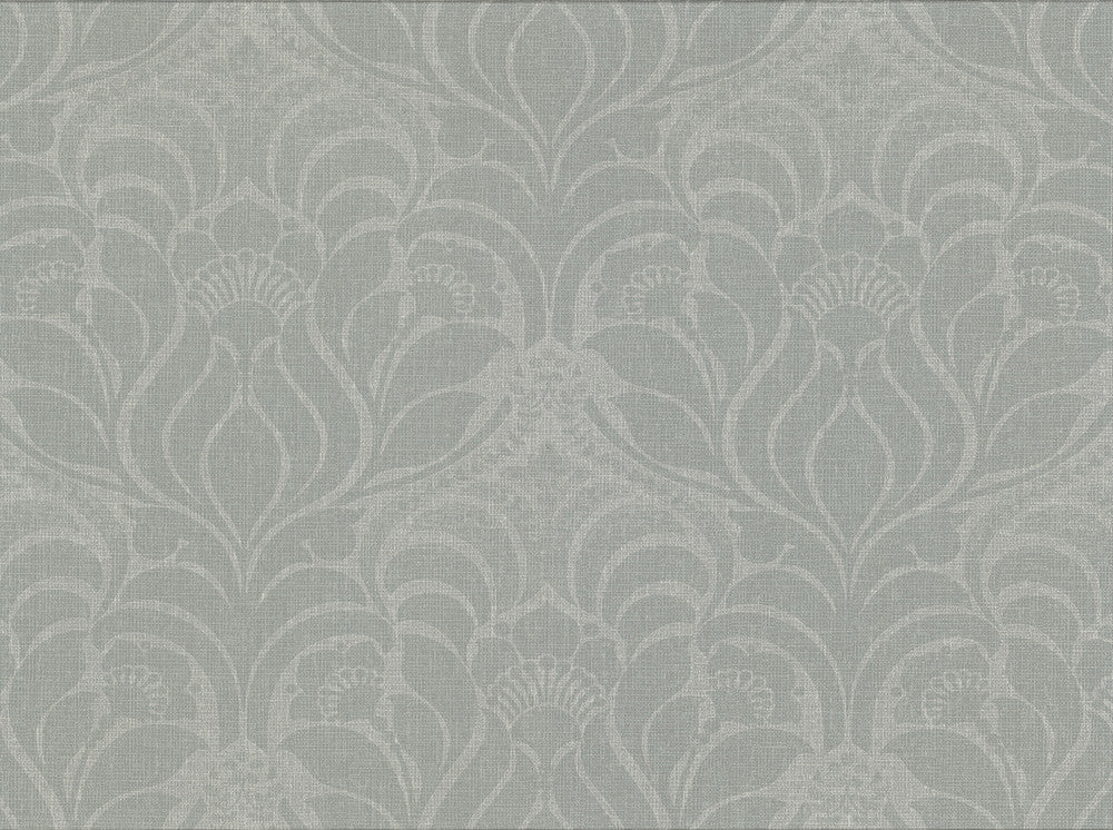 Sandor Sage Damask Wallpaper by Warner Designer Cortina IV Covers about 60.8 square feet 27-in by 27-ft long roll Unpasted 18 - Swanky Fabrics -