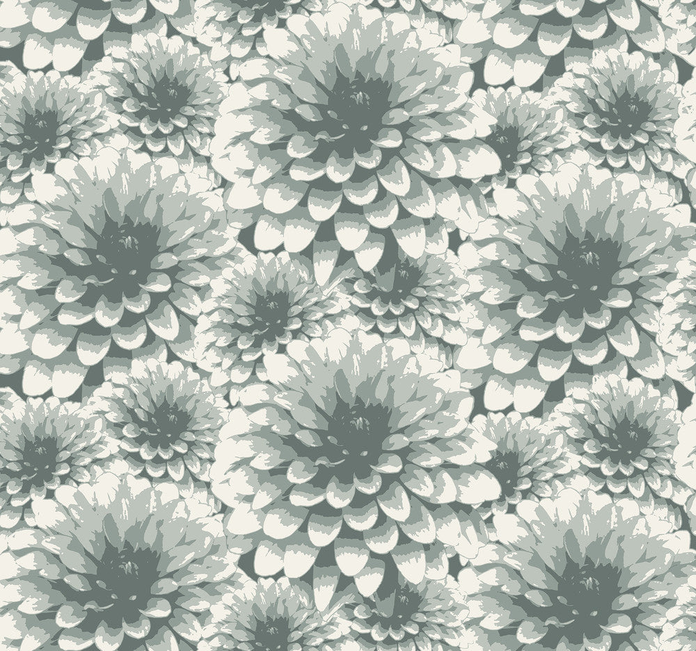 Umbra Teal Floral Wallpaper by A-Street Prints Designer Equinox Covers about 60.8 square feet 27-in by 27-ft long roll Unpasted 12.6 - Swanky Fabrics -